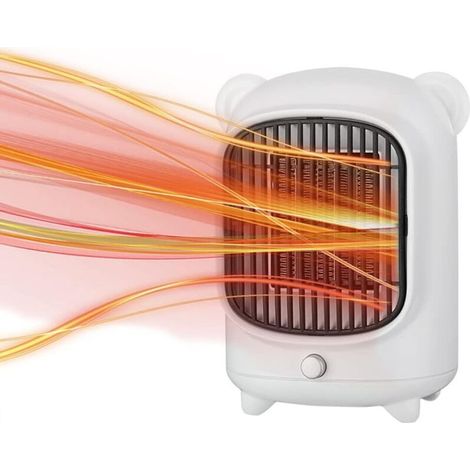 Chauffage D'appoint, Radiateurs Électriques 500W, Radiateurs Soufflants en Céramique, Radiateurs Personnels avec Protection Contre La Surchauffe pour Le Bureau À Domicile, Blanc (1/5)