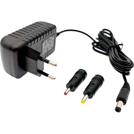 Adaptateur d'alimentation DC 6V 1 A 1000 mA, Chargeur 6 V, Adaptateur de Charge 6 V, fiche de Rechange 5.5 mm x 2.1 mm, avec fiches 3.5 mm x 1.35 mm et 4.0 mm x 1.7 mm