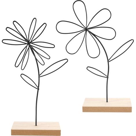 2 Pièces Décorations Florales en Fer Forgé (1/5)