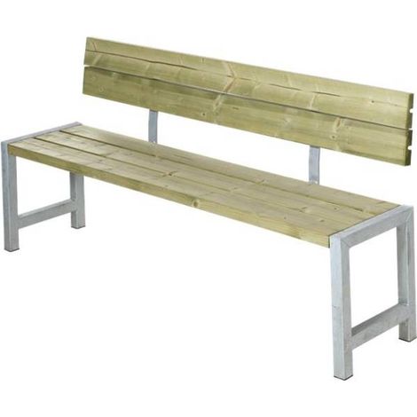 Plus Plankenbank 176 x 38 x 81 cm mit Rückenlehne Kiefer Fichte Gartenbänke