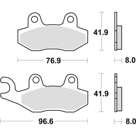 Pastillas de freno TRW ZF KH135 KH214 orgánicas para Aprilia SX 125 18-, Honda NSR 150 02-, Kawasaki KLX 125 10-13, KDX 250 90-94, KLX 250 09-17, KLF 300 89-07, H2 1000 '18-, Yamaha WR 125 91-97, TT 3