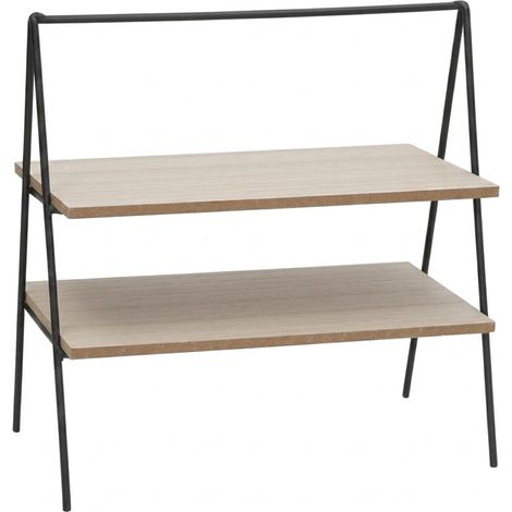 Scaffale 2 Ripiani Scaffale Organizer Salvaspazio da ripiano 25x25x12 cm (1/5)