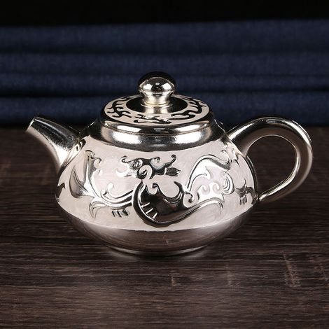 Service à thé Kung Fu haut de gamme en argent (gris clair), théière, service à vin pour banquet de mariage chinois