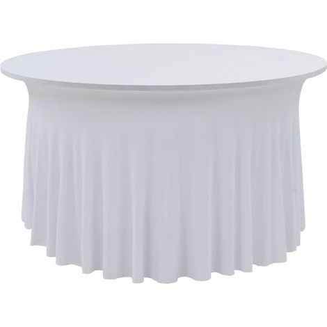 Nappes extensibles avec jupe, lot de 2, 120x74 cm, blanches. (1/4)