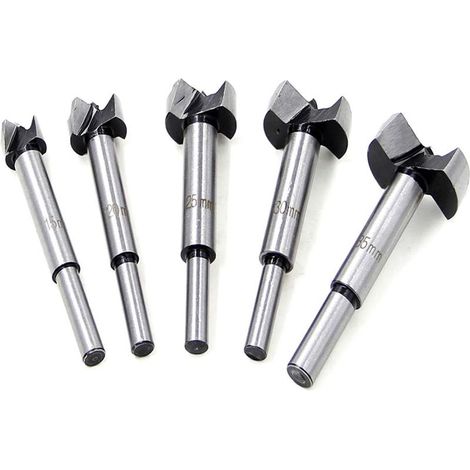 Foret Set 15-35mm 5pcs, Foret en Bois De Carbure Haute Vitesse en Acier Aile Plate Trou De Forage Charnière Carbure Cémenté Carbone Foret Contre-Perforé avec Blister Pack (1/4)