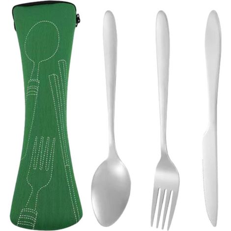 1 ensemble de vaisselle trois pièces - ensemble brillant (vert) (1/5)