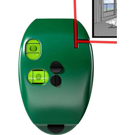 Échelle laseres électronique à 90 degrés, Niveau laseres, Niveau laseres à Lignes croisées Auto nivelantes Vertes avec Lignes Horizontales et Verticales, Souris Portable Verte