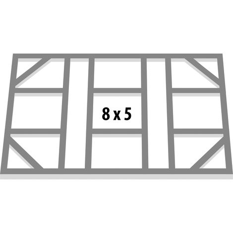 Globel Industries Fundamentbodenrahmen für Gerätehaus "Lean-To 58", aluminium blank, 144 x 234 cm (1/5)
