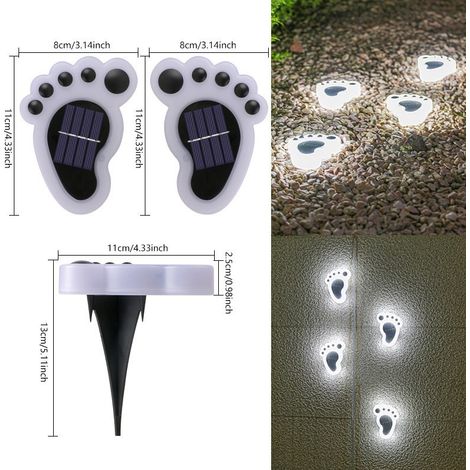 Lámpara solar para exteriores, apta para césped, jardín o patio, lámpara solar para instalación en el suelo (lámpara solar con forma de garra de gato [luz blanca], lámpara solar para instalación en el (1/5)