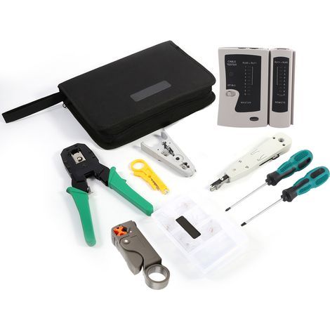 Pince à Crimper RJ45 RJ11, Testeur de Câble, Outil de Coupe et Tournevis pour Kit Réseau (1/5)