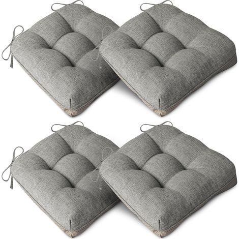 Extra Thick Chair Cushions for Dining Chairs Set of 4 Non-Slip Kitchen Chair Cushions Soft Dining Room Seat Cushion with Ties 40cm x 40cm x (1/5)