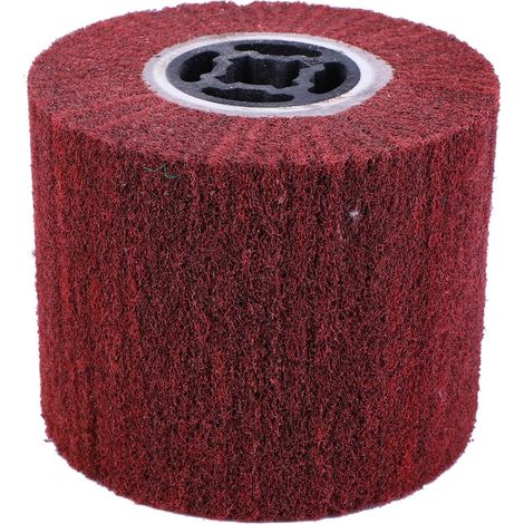Nylon-Polierwalze mit 400er Körnung, Ø120 mm, 100 mm dick, zum Veredeln, Polieren und Entlacken von Edelstahl. (1/5)
