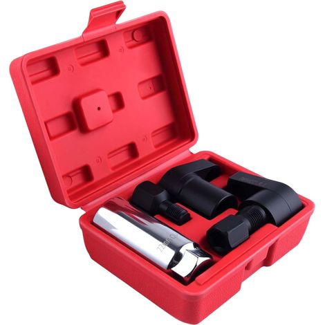 LEONTOOL Lot de 5 douilles pour capteur d'oxygène O2, entraînement 3/8" 1/2" x 22 mm, ensemble de douilles de capteur O2 forgées en acier CR-V pour automobile (1/5)