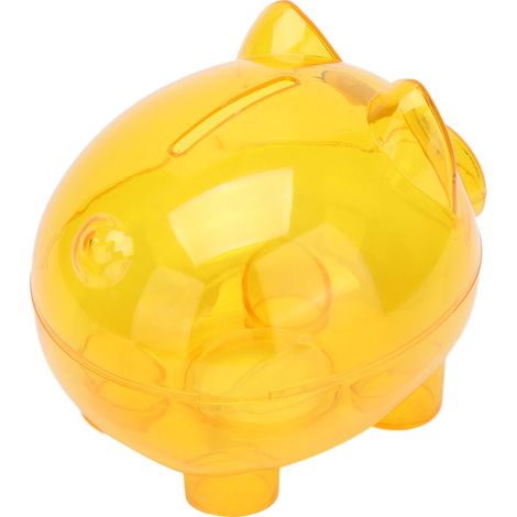 Coffret à économies cochon en plastique transparent résistant pour enfants