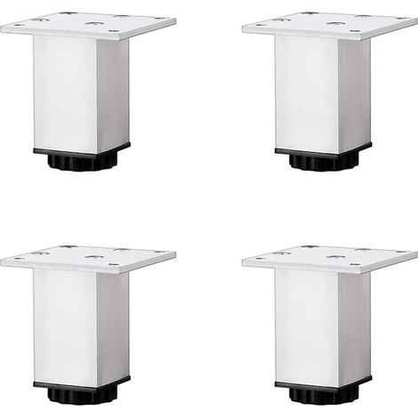 Patas de muebles para cocina y baño de aleación de aluminio, patas de soporte, lavabo, plateado helado, 4 piezas (8 cm/3,1 pulgadas) (1/5)