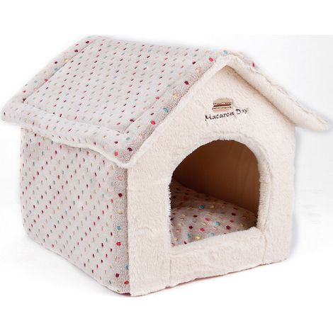 Beige - Chenil en fourrure douce pour chiens et chats