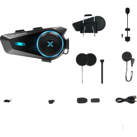 Intercomunicador Bluetooth para motocicleta, control por voz, comunicación para 4 personas, 1 unidad D10 (1/2)