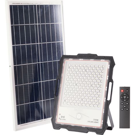 Proyector LED Solar 200W SensorControl Remoto Panel:5V 45W Batería: 3,3V 45.000Ma  [LUM-MJ-DW904]Greenice (1/5)