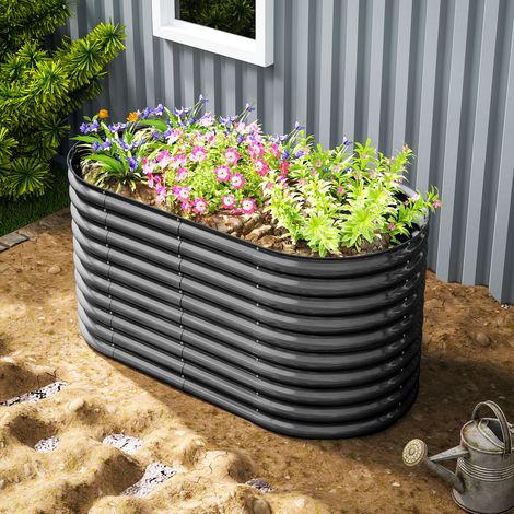 Bac surélevé acier empilable 160x80x80cm – Modulable, pour fleurs légumes – Terrasse balcon (1/5)