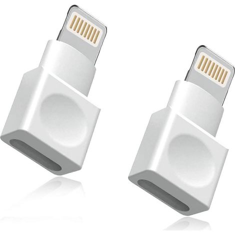 Lot de 2 adaptateurs Lightning [Certifiés Apple MFi], câble d'extension de chargeur pour iPhone, connecteur femelle-mâle, compatible avec iPhone 13, 12, 11, X, XS, XR, 8 et 7 (1/5)