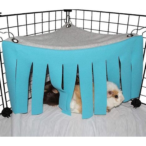 2pcs Petit Animal Hamster Tente Hamac Pet Cachette Cage Accessoires Nid Lit Pour Cochon D'inde Chinchilla Hrisson Rat Cureuil Furet Nain Lapin (bl (1/5)