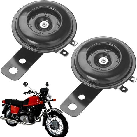 Clacson Auto, Clacson Universale 12V, 12V Clacson Moto, Clacson Moto Forte Potente, Tromba Auto, Tromba Potente Clacson per Moto, Scooter, Veicolo, ATV, Quad, Moped, Nero