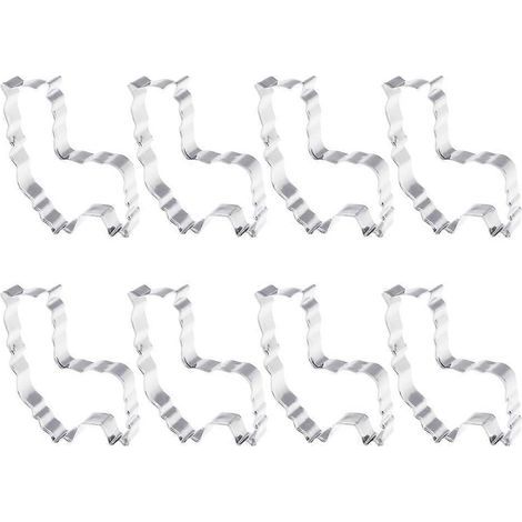 emporte-pièces en acier inoxydable en forme d'alpaga pour biscuits, gâteaux et fondant-7.00X5.00X1.50CM-Silver (1/4)