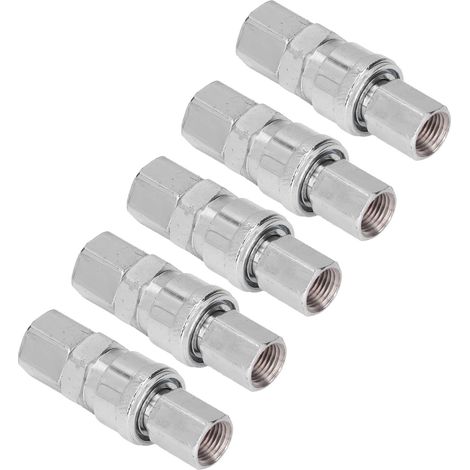 5 Ensembles de Connecteurs Pneumatiques à Clip Rapide en Inox avec Bouchons, Filetage Femelle 1/4" (SF+PF-20) (1/5)