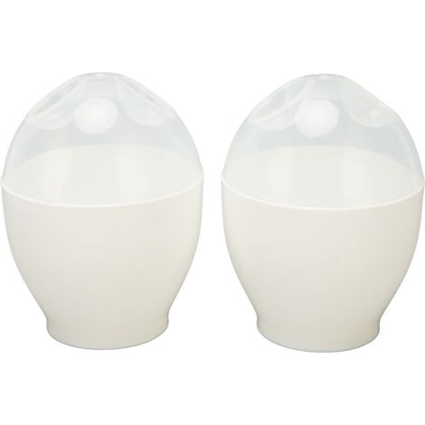 Cuiseur œufs micro-ondes ABS – 2 pièces, pochette rapide, pratique pour petit-déjeuner (1/5)