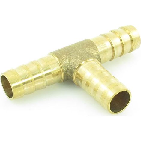 Raccord cannelé Adaptateur barbe Pour tuyau de gaz d'air en laiton en forme de T diamètre intérieur de 10 mm (1/2)
