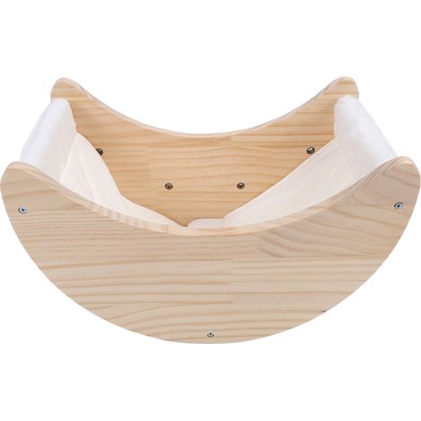 Lit de fenêtre pour chat avec ventouses puissantes, en bois de pin, sûr, confortable et facile à installer. Perchoir pour chat à fixer à la fenêtre. (1/5)