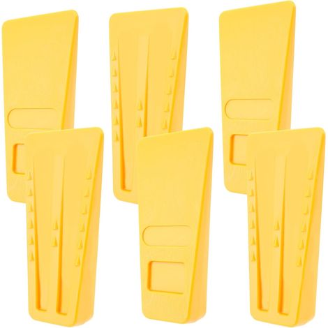 6 Stück Kettensägen Fällkeil Kunststoff Spaltkeil für Holz Fällkeil Nachsetzkeil mit Spikes Wiederverwendbar Gelb Forstkeile Drehspaltkeil Set für Sicheres und Leichtes Holz spalten (1/5)