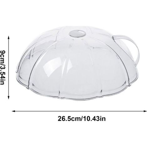 Cloche alimentaire pour micro-ondes, couvercle de plat avec poignée, adapté au chauffage et à la cuisson à la vapeur au micro-ondes (1/4)