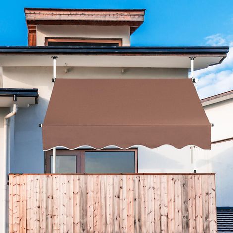 Hauteur réglable 2-3 m pour plus d'ombre, store banne rétractable manuel 150x125 cm pour balcon et fenêtre (1/5)