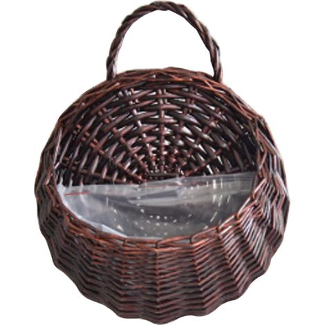 Panier suspendu en rotin avec poignées, pot de fleurs et déco murale pour maison, jardin et mariage, Style 3, petit (1/5)