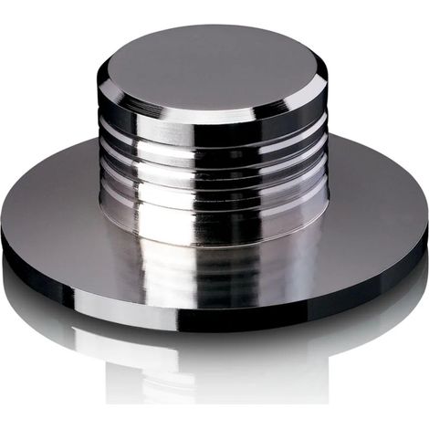 Lenco TTA-076SI estabilizador de Vinilo, Peso para Tocadiscos, 428 g, Mejora Sonido, Reduce Vibraciones, Base Acolchada, diseño Cromado Elegante, Accesorio antirresonancia