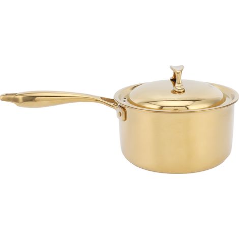 Dickwandiger Edelstahl-Kochtopf mit Deckel, dreilagigem Boden, Milchbehälter für Nahrungsergänzungsmittel, Gold (1/5)
