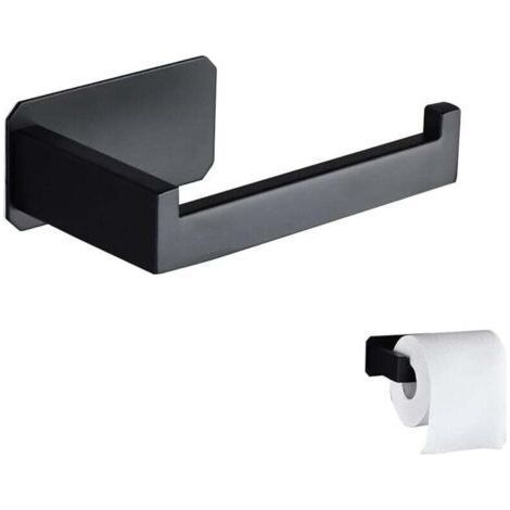 Porte-papier toilette noir, porte-rouleau de papier toilette en acier inoxydable, porte-papier toilette pour salle de bain et cuisine (carré) (1/5)