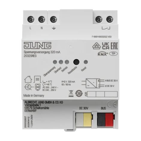Jung Fuente de alimentación KNX, 320 mA, REG, 4 TE 20320 REG