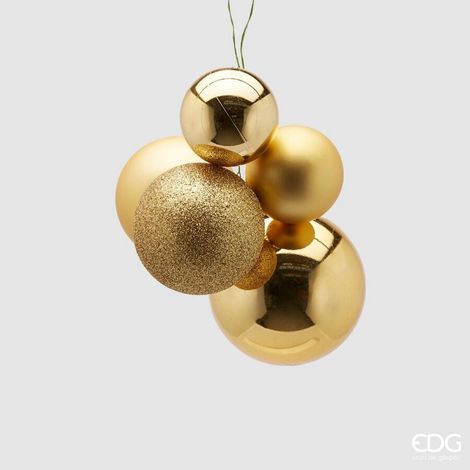 EDG Enzo De Gasperi Grappolo Palla Natale Pvc 5 Pz Gold (1/3)