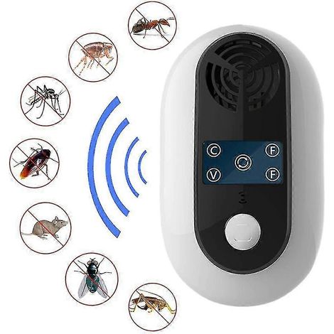 Répulsif antiparasitaire ultrasonique électrique à brancher, pour souris, rats et araignées. Contrôle des nuisibles. (1/5)