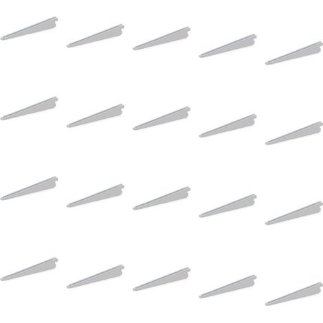 Lot de 20 supports d'étagères en bois Jagmet – Longueur 220mm – Acier peint blanc – Charge max 34kg – Pour étagères à profondeur 220mm (1/5)
