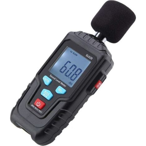 Sonomètre Numérique SL620 Testeur de Bruit Sonomètre Décibelmètre Outil de Mesure du Son avec Date de Mémoire de Retour avec l'Écran LCD, 30135dB (1/5)