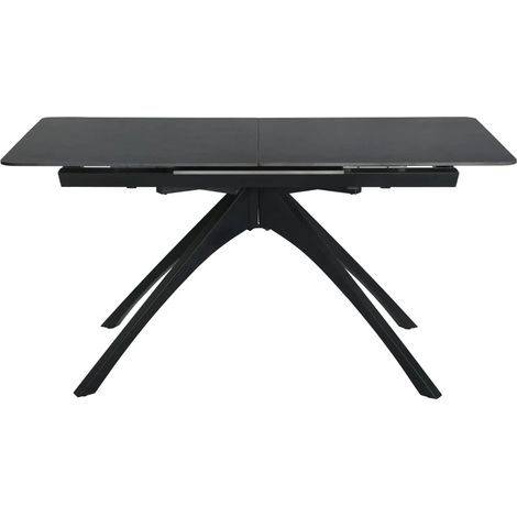 ANOA - Table à manger extensible 150 à 200cm -en pierre frittée - Gris foncé (1/5)