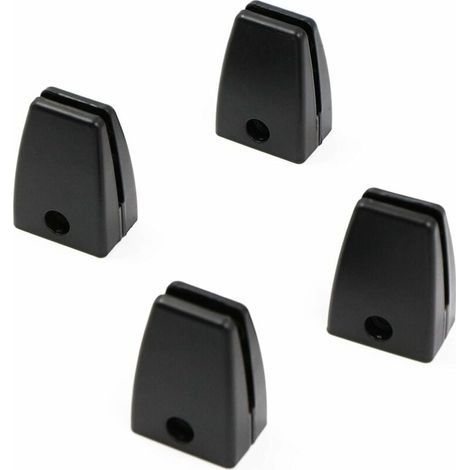 Pince à Verre d'étagère Support de Verre Fixation r Pince 4 PCS Support Robuste en Alliage d'aluminium d'accessoires de Bureau Accessoires de Meubles Durables et Anti déformation.Noir, (1/5)
