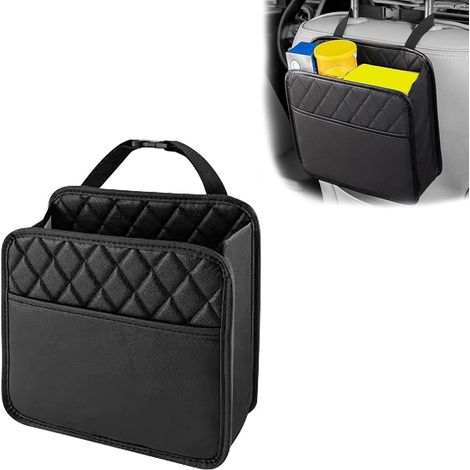 2er-Pack Autositz-Rückenlehnen-Hängetaschen, wasserdichte Aufbewahrungsboxen aus PU-Leder, Mehrzweck-Wasserflaschentaschen, Autodokumententaschen, Kindertaschen (1/3)