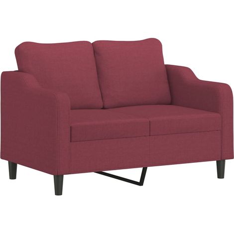 Canapé à 2 places,Sofa pour Salon,Banquette Rouge bordeaux 120 cm Tissu CFW978730 (1/5)