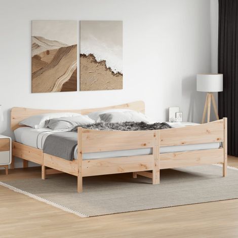 vidaXL Giroletto senza Materasso 200x200 cm in Legno Massello di Pino (1/5)