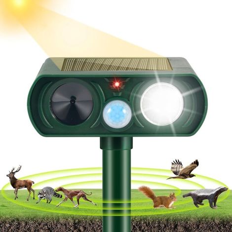 Outdoor Cat Repellent, Solar-Powered Outdoor Deterrent with Motion Detector, Protects Yards, Lawns, and Fruit Trees. Suitable for Cats, Dogs, Rabbits, Mice, etc. (1/4)