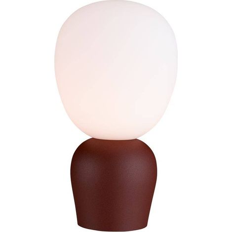 Belid Buddy - 1 Lampe Globe de Table Lumineuse Rouille Foncé, Opale, G9